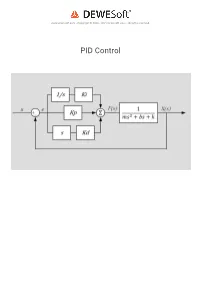PID Control Introduction to Process Control