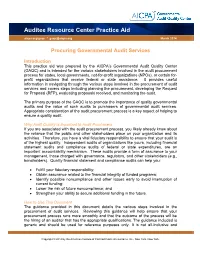 Procuring Governmental Audit Services