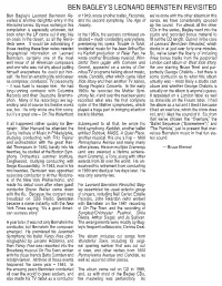 Ben Bagley's Leonard Bernstein Revisited