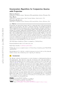 Enumeration Algorithms for Conjunctive Queries with Projection