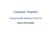 Programmable Shading in Opengl