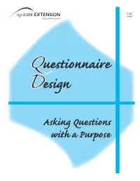 Questionnaire Design Asking Questions with a Purpose