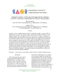 Understanding Attitudes Towards Music Leisure Activity and the Constraints Faced by the Elderly