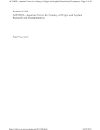 Austrian Centre for Country of Origin and Asylum Research and Documenta