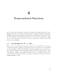 Chapter 4: Transcendental Functions