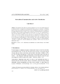 Intercultural Communication and Active Cohabitation 1. Introduction