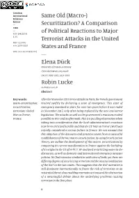 (Macro-) Securitization? a Comparison of Political Reactions