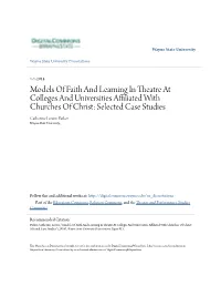 Models of Faith and Learning in Theatre at Colleges And