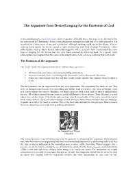 The Argument from Desire/Longing for the Existence of God