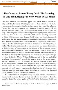 The Meaning of Life and Language in Hotel World by Ali Smith