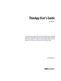 Vmware Thinapp User's Guide