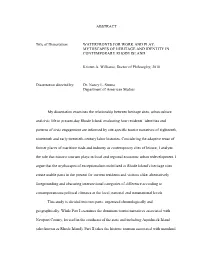 Waterfronts for Work and Play: Mythscapes of Heritage and Identity in Contemporary Rhode Island