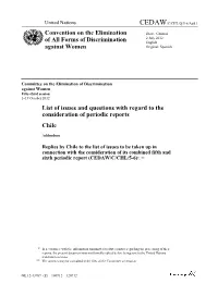 List of Issues and Questions with Regard to the Consideration of Periodic Reports Chile