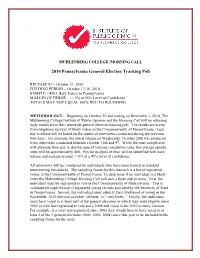 Muhlenberg College/Morning Call Poll Uses a Three Step Process
