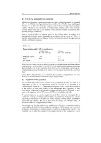 8.3 INTERNAL COMBUSTION ENGINES Efficiencies of Internal