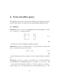 A. Vector and Affine Spaces