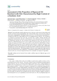 Assessment of the Properties of Rapeseed Oil Enriched with Oils Characterized by High Content of Α-Linolenic Acid