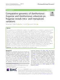 Comparative Genomics of Xanthomonas Fragariae and Xanthomonas Arboricola Pv. Fragariae Reveals Intra- and Interspecies Variation