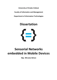 Dissertation Sensorial Networks Embedded in Mobile