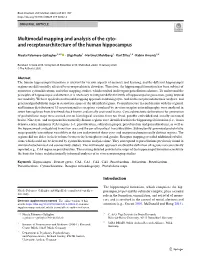 Multimodal Mapping and Analysis of the Cyto- and Receptorarchitecture of the Human Hippocampus