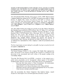 The Environmental Public Hearing of the Project of M/S. GSPC Pipavav Power Company Limited for Setting up of a 1050 MW Gas Based Power Plant at Village Kovaya, Ta