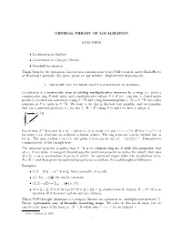 A General Theory of Localizations