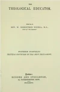 An Introduction to the Textual Criticism of the New Testament