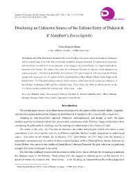 Disclosing an Unknown Source of the Eskimo Entry of Diderot & D