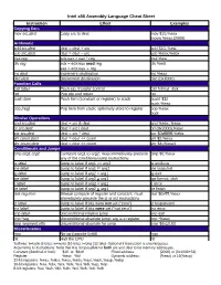 Intel X86 Assembly Language Cheat Sheet
