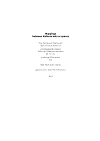 Mappings Between Distance Sets Or Spaces