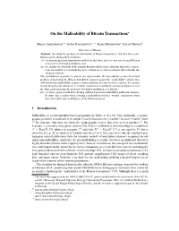 On the Malleability of Bitcoin Transactions⋆