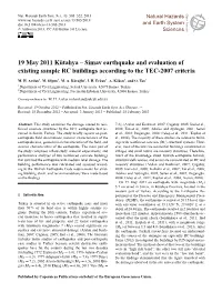Simav Earthquake and Evaluation of Existing Sample RC Buildings According to the TEC-2007 Criteria