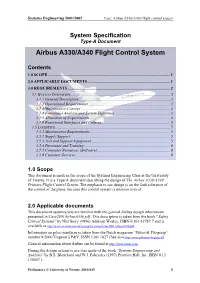 Airbus A330/A340 Flight Control System