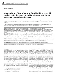 Comparison of the Effects of DC031050, a Class III Antiarrhythmic Agent, on Herg Channel and Three Neuronal Potassium Channels