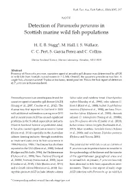 Detection of Paramoeba Perurans in Scotish Marine Wild Fish Populations