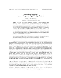 Issues in Indigenous Digital Heritage Projects