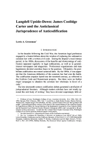 James Coolidge Carter and the Anticlassical Jurisprudence of Anticodification