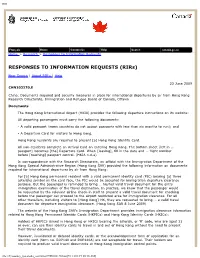 Responses to Information Requests