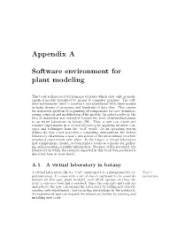 Appendix a Software Environment for Plant Modeling