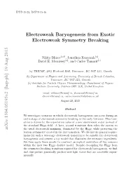 Electroweak Baryogenesis from Exotic Electroweak Symmetry Breaking
