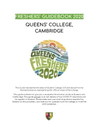 Freshers' Guidebook 2020 Queens' College, Cambridge