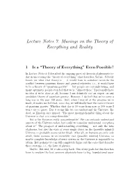 Musings on the Theory of Everything and Reality (PDF)