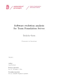 Software Evolution Analysis for Team Foundation Server