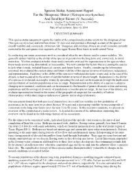 Species Status Assessment Report for the Sharpnose Shiner (Notropis Oxyrhynchus) and Smalleye Shiner (N