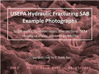 USEPA Hydraulic Fracturing SAB Example Photographs