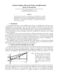 Advanced Optics with Laser Pointer and Metersticks Roman Ya
