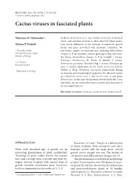 Cactus Viruses in Fasciated Plants