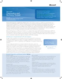 Diagnostics and Recovery Toolset Recovery Toolset