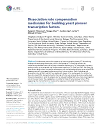 Dissociation Rate Compensation Mechanism for Budding Yeast