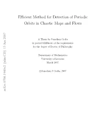 Efficient Method for Detection of Periodic Orbits in Chaotic Maps And